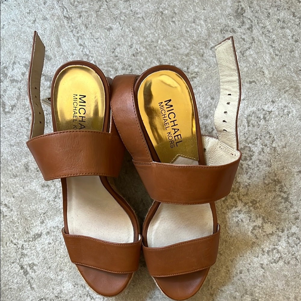 Michael Kors Brown Slide Sandals Genuine Leather